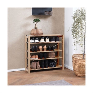 Bjergby skoreol m/ 5 hylder - Natur - Mål: B113 x H80 x D40 cm.